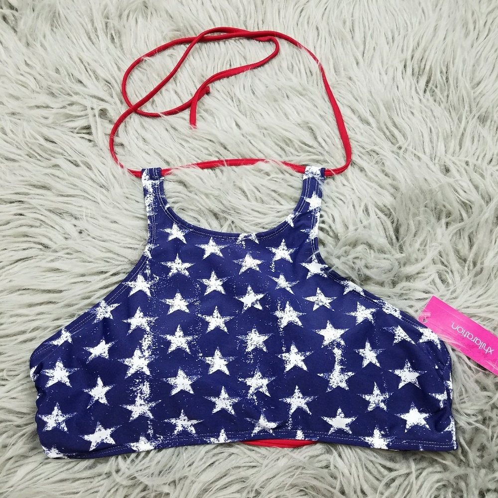 Red White Blue Bikini Halter Top